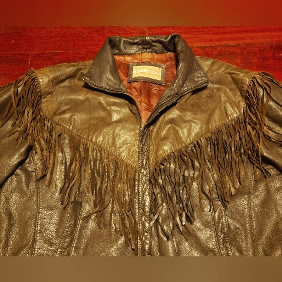 Adam Spencer Brown Leather Fringe Jacket - Picture 2 of 9